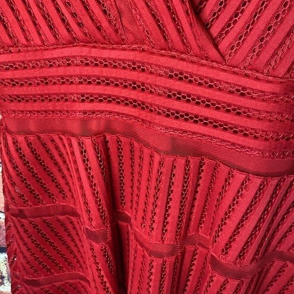 She + Sky Red Fit & Flare Skater Laser Cut Dress Size M - Picture 7 of 13